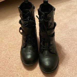Black Diba boots with Straps 10